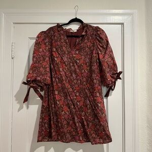 Entro Floral Puff Sleeve Dress
